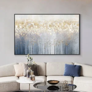 100% Handpainted Abstract Golden Oil Paintings On Canvas Modern Landscape Picture Luxury Wall Art for Home Livingroom Decoration