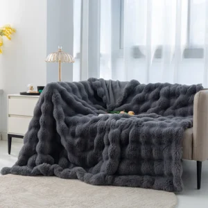 Luxury Soft Faux Fur Throw Blanket Fuzzy Plush Bedspread On The Bed Plaid Sofa Cover Blankets and Throws for Living Room Bedroom