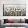 Abstract Knife Flower Oil Painting on Canvas,Handpainted Golden Large Modern,Home Decor,Wall Art,Picture for Living Room