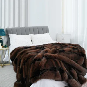 B3 Luxury Faux Fur Winter Warm Blanket for Bed High-end Faux Mink Velvet Sofa Blanket Comfortable Sofa Blanket Throw