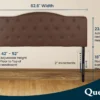 Headboards for Queen Size Bed, Upholstered Button Tufted Bed Headboard, 12 Adjustable Positions Queen Headboard Only, Wall Mount - Image 2